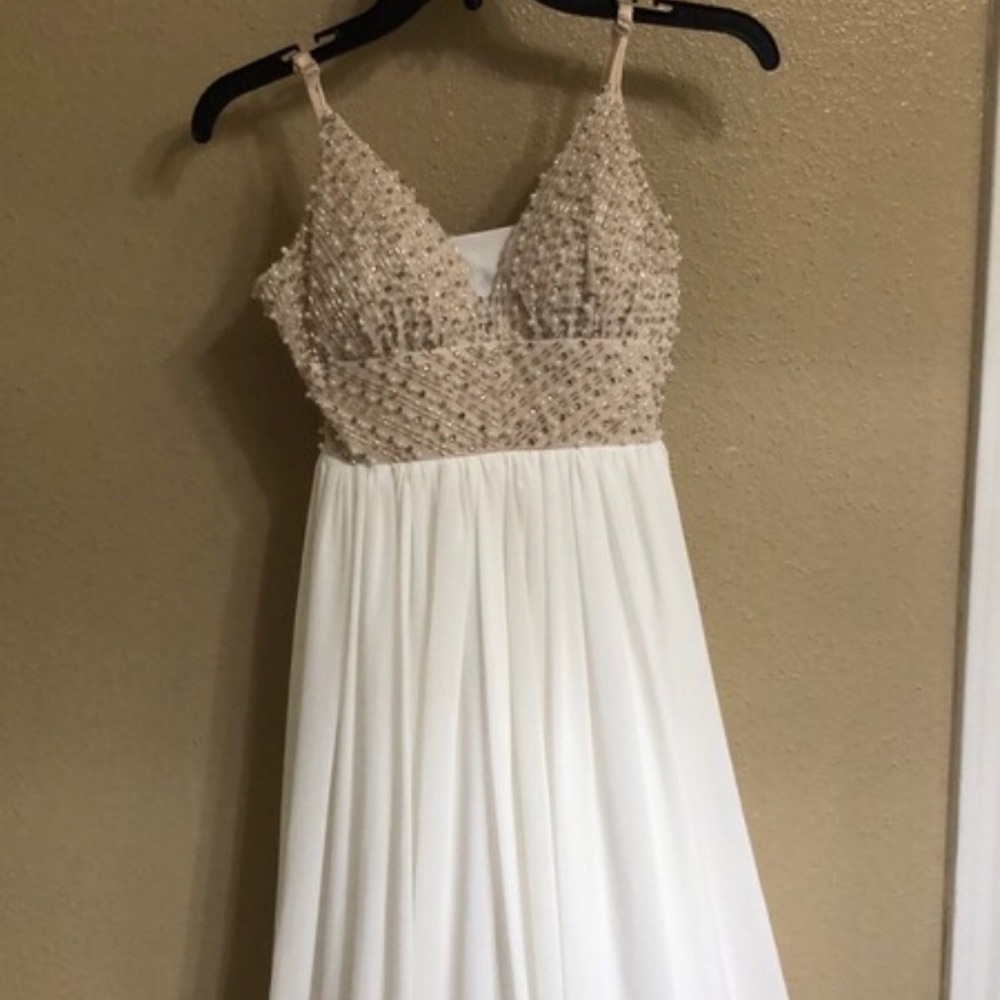 Gold Beaded Prom Dress